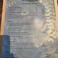 Sunday Menu at Huggers in Norwich