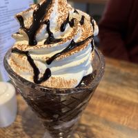 Mint choc chip sundae  at Huggers in Norwich