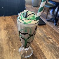 Mint chocolate chip milkshake   at Huggers in Norwich
