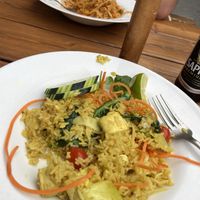 Tom yum fried rice without egg, fish sauce, etc   at Sage in Brooklyn