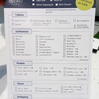 "Make your own bowl" form at ONO Bowl & Tea in Wiener Neustadt