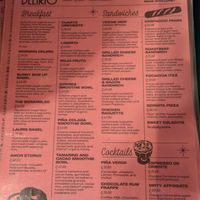 menu (December 2025) at Delirio  in Flores