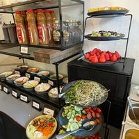 Pancake toppings fruits and vegetables  at Impact Café  in Cologne