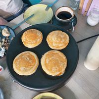 Pancake maker on the table at Impact Café  in Cologne