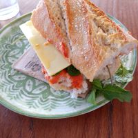 Same vegan sandwich in a "bun" at Ubuntu in Tenerife