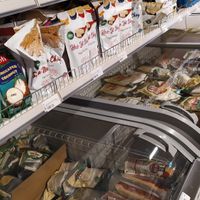 Dried vegan meat & frozen range of vegan specialties at Asia Markt City in Munich