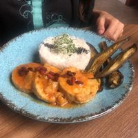 Tempeh with creamy sauce   at B Planet La Laguna in Tenerife