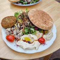 Hummus Platter with extra Falafel at Kafe Hummusson - 2nd Floor in Malmo