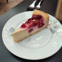 Raspberry cheesecake at Kafe Hummusson - 2nd Floor in Malmo
