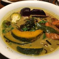 Vegan Pumpkin Curry. There are ramen noodles underneath that you can’t see well in picture.  at Ba Bar Green in Seattle