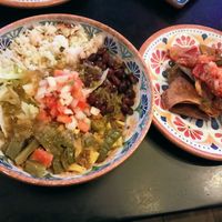 Burrito bowl without cheese + nachos at Ta'Kool in Sevilla