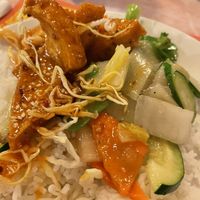 Sesame Tofu, Assorted Chinese vegetables, and rice  at Shang Hai Chinese Restaurant in Pagosa Springs