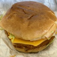 Hot Chicken burgerr  at Vegan Fried Chick'un in East Vancouver