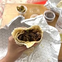 mushroom burrito  at The Taco Stand in La Jolla
