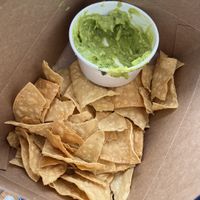 chips and guac (half eaten)  at The Taco Stand in La Jolla