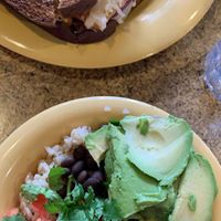 Vegan bowl & vegetarian sandwich  at Cafe Yumm in Portland