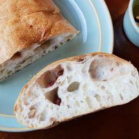 Walnut cranberry ciabatta - inside #Veganuary at Le Blé 르블레 in Suncheon
