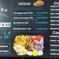 Vegan menu #Veganuary at Come & Go Souvlaki in North London