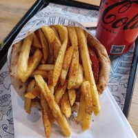 Vegan halloumi wrap at Come & Go Souvlaki in North London