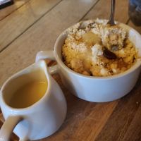 Apple apricots and Sultana crumble at The Trusty Servant in Lyndhurst