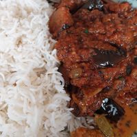 Brinjal curry (vegan) at Gitanjali Héritage in Sevres