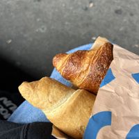 pretzel croissant (R) bean croissant (L)  at Bakery Bakery - HB in Zurich