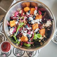 Berry salad with tofu at Boss Chick N Beer in Seven Hills