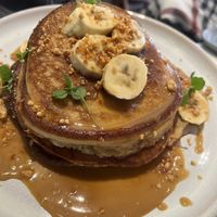 banana butterscotch pancakes  at Mildreds - Covent Garden in London