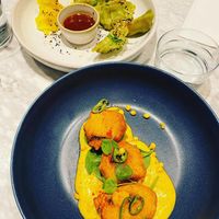 Spinach gyoza and gunpowder bonds  at Mildreds - Covent Garden in London