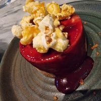 cheesecake with sweet popcorn at Mildreds - Covent Garden in London