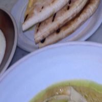 Fresh stack of pita bread   at Mildreds - Covent Garden in London