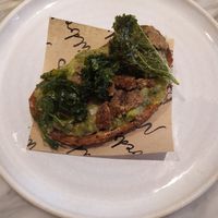 Avocado toast with fried kale at Mildreds - Covent Garden in London