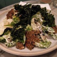 Grilled artichoke caesar - Tenderstem broccoli, crispy kale, seeded crackers, capers at Mildreds - Covent Garden in London