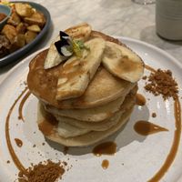 Banana and biscoff pancakes  at Mildreds - Covent Garden in London