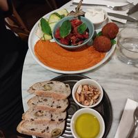 italian plate with alioli, arancini etc at Mildreds - Covent Garden in London