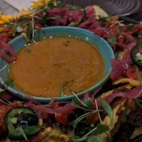 chorizo chilli nachos
chipotle cheese sauce, jalapeños, lime sour cream at Mildreds - Covent Garden in London