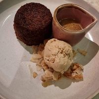 Sticky toffee pudding with caramel ice cream at Mildreds - Covent Garden in London