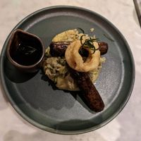 Cumberland sausage and mashed potato at Mildreds - Covent Garden in London