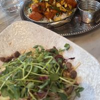 Mushroom pasta and indian curry  at Mildreds - Covent Garden in London