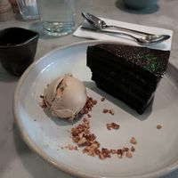 Chocolate ganache layer cake. at Mildreds - Covent Garden in London