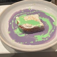 Mystery purple and green dessert at Mildreds - Covent Garden in London