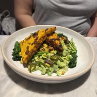 diosa verde salad with blackened sazón tofu steak #Veganuary at Mildreds - Covent Garden in London