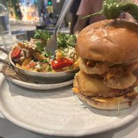 Burger with loaded fries    at Mildreds - Covent Garden in London