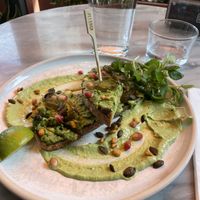 Pea and avocado toastt  at Mildreds - Covent Garden in London