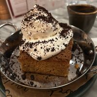 Warm cookie dough blondie at Mildreds - Covent Garden in London