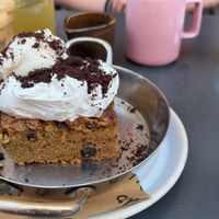 Blondie with chocolate sauce  at Mildreds - Covent Garden in London