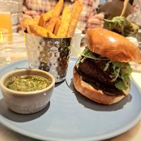 Mushroom burger 🍔🍄‍🟫 at Mildreds - Covent Garden in London