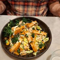 Artichoke ceasar salad. We add "chicken" for 6 £ at Mildreds - Covent Garden in London