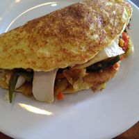 Vegan cornpancake with tofu at Kaxapa Factory in Playa Del Carmen