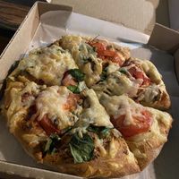 Veggie pizza with vegan cheese  at Pizza Port - Ocean Beach in San Diego